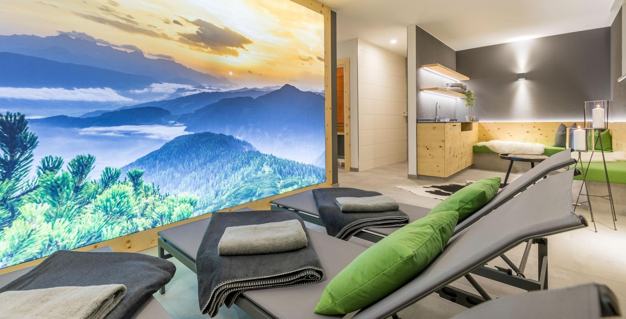 Schöner Wellnessbereich im Appartementhaus Die Bleibe in Flachau