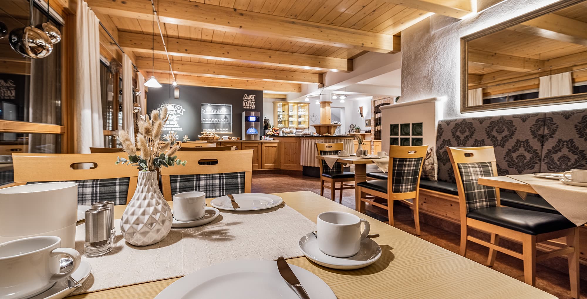 Schöner Frühstücksraum im Aparthotel Jägerheim